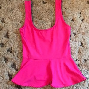 bebe pink fit and flare shirt size XXS